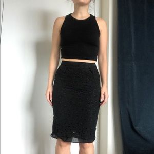 Vintage Moschino eyelet pencil skirt xs